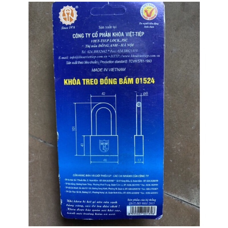 ổ khoá việt tiệp CÀN DÀI ( có sao chép thêm chìa , 4k - 5k 1 chìa ) loại khoá BẤM