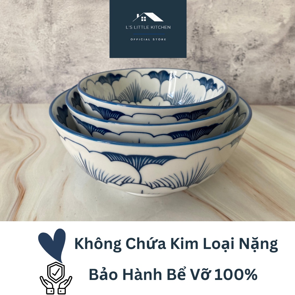 Tô Sứ Bát Tràng Hoa Văn Xanh Cao Cấp