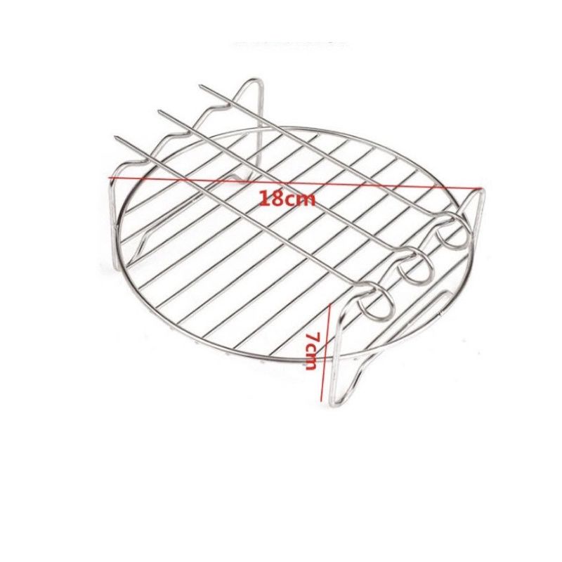 Vỉ nướng 2 tầng inox 304, kèm que xiên thịt