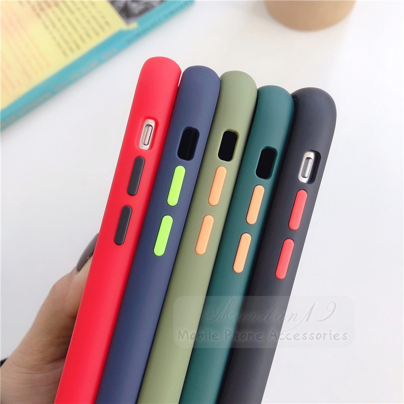 Ốp điện thoại cứng màu trơn nhám chống sốc cho Xiaomi Redmi Note 7 Note 8 Pro