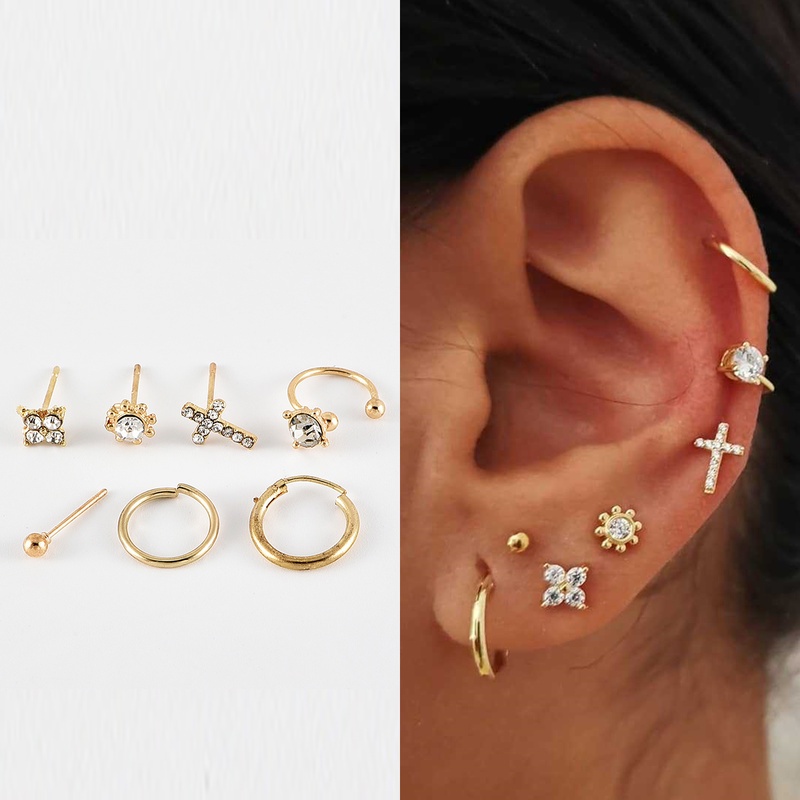 Bông Tai Nhiều Lỗ Hình Bướm Đính Đá Thời Trang Gợi Cảm Cho Nữ