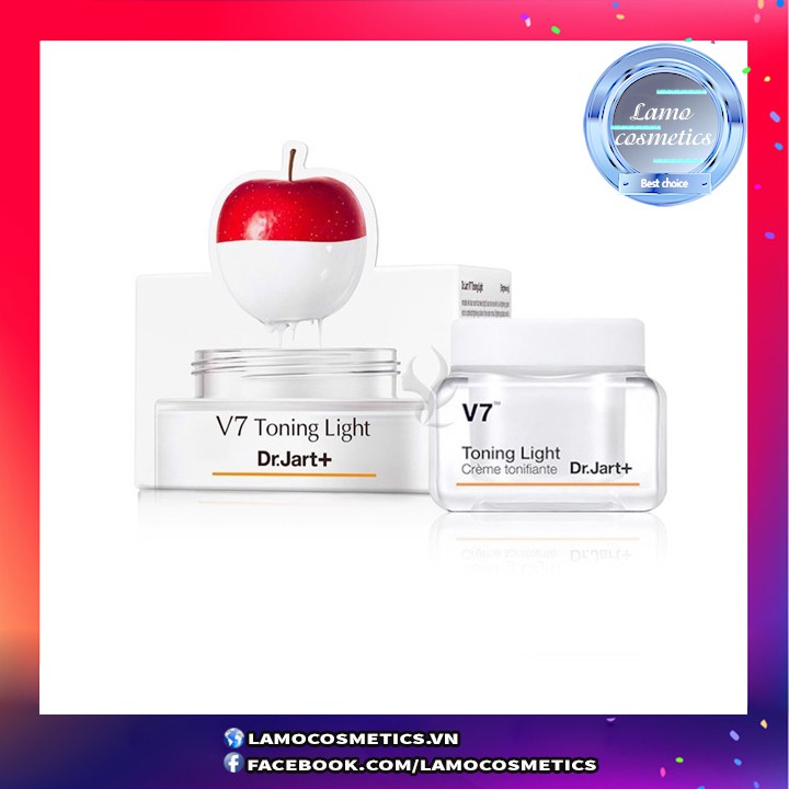 [MẪU MỚI] Kem Dưỡng Trắng Da V7 Dr.Jart+ Toning Light / Pink Toning Mini 15ML Chính Hãng 100%