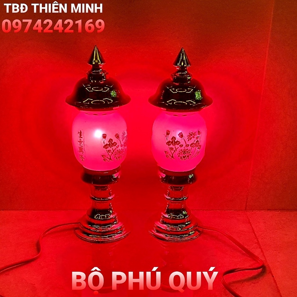 BỘ ĐÈN THỜ LỤC GIÁC ,SONG LONG, PHÚ QUÝ