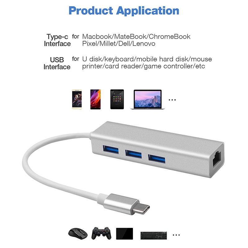 Bộ Chuyển Đổi Usb Type-C Sang Rj45 1000 Mbps | BigBuy360 - bigbuy360.vn