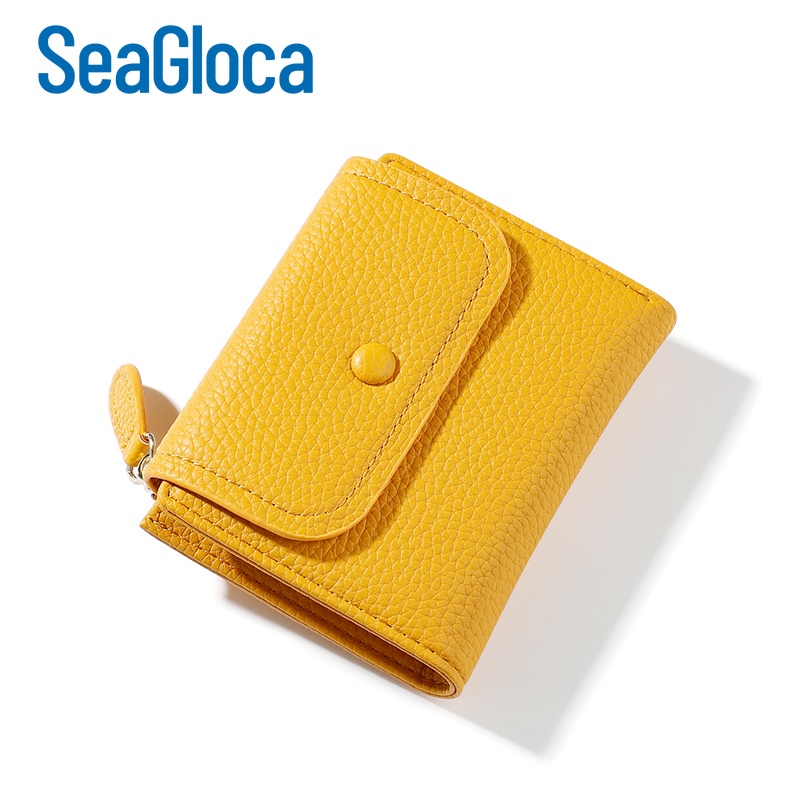 Ví dáng ngắn Seagloca bằng da PU đựng thẻ đa năng cho nữ