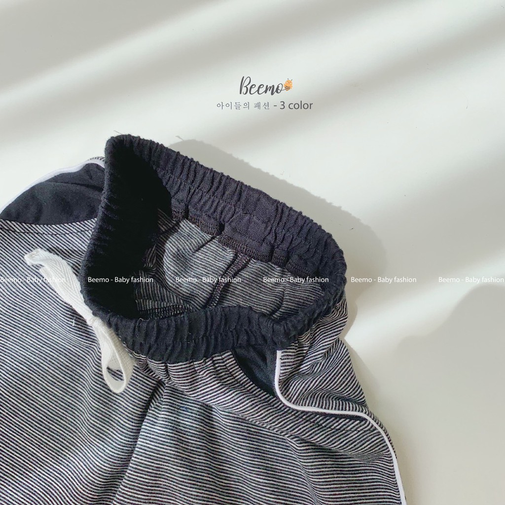Quần dài kẻ thun cotton co giãn bo ống bé trai - Thu đông 2020