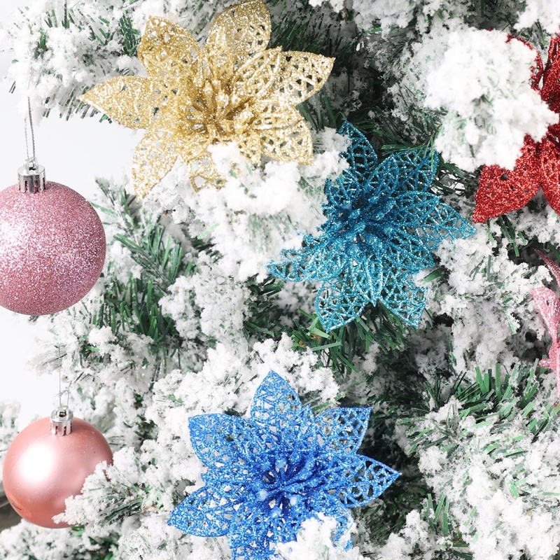 Set 1 / 5 / 10 Hoa Giả Dùng Để Trang Trí Giáng Sinh / Năm Mới