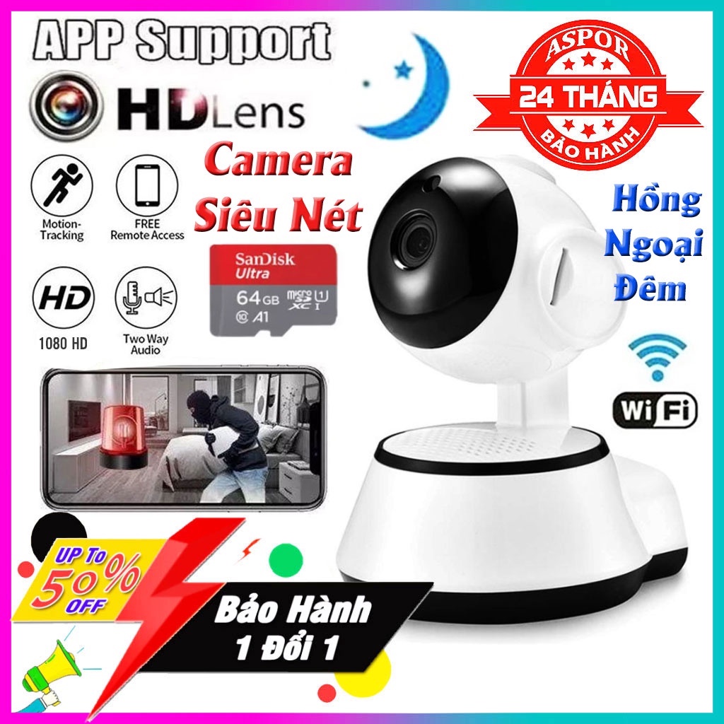 💥Cam Giám Sát 💥Camera an ninh gia đình V380 WiFi Smart Net Camera xoay 360 độ Đàm thoại 2 chiều, hình ảnh chất lượng cao