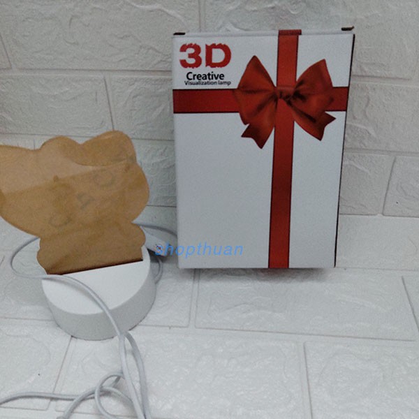 Đèn Ngủ 3D Ánh Sáng Vàng Có Công Tác On / Off