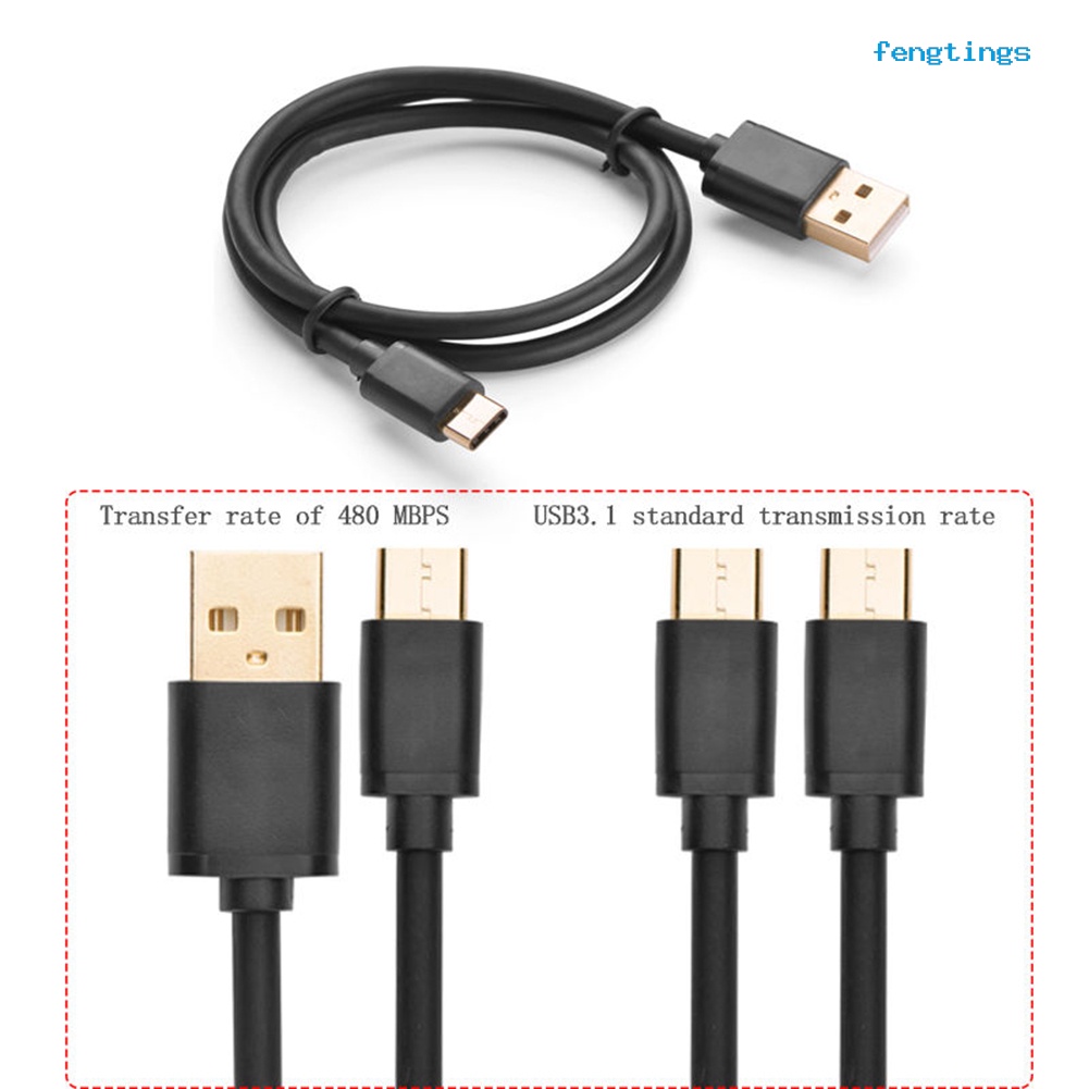 Cáp Sạc/Truyền Dữ Liệu USB 3.1 Type-C Dài 1m Thông Dụng