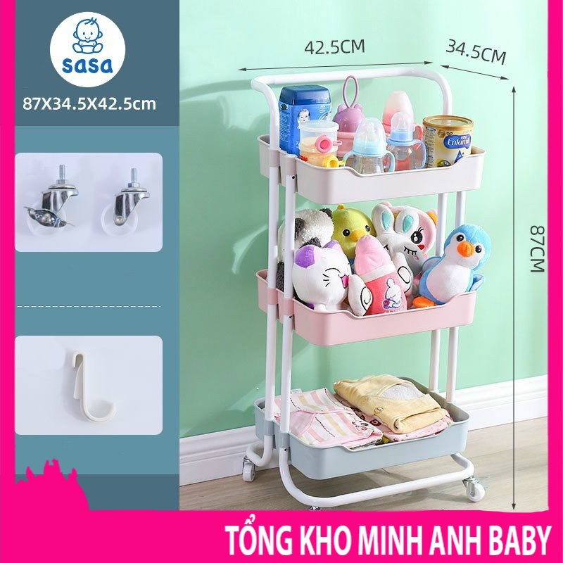 Kệ Bỉm sữa 3 Tầng Thiết Kế Châu Âu, Kệ Đa Năng Spa-XDT01