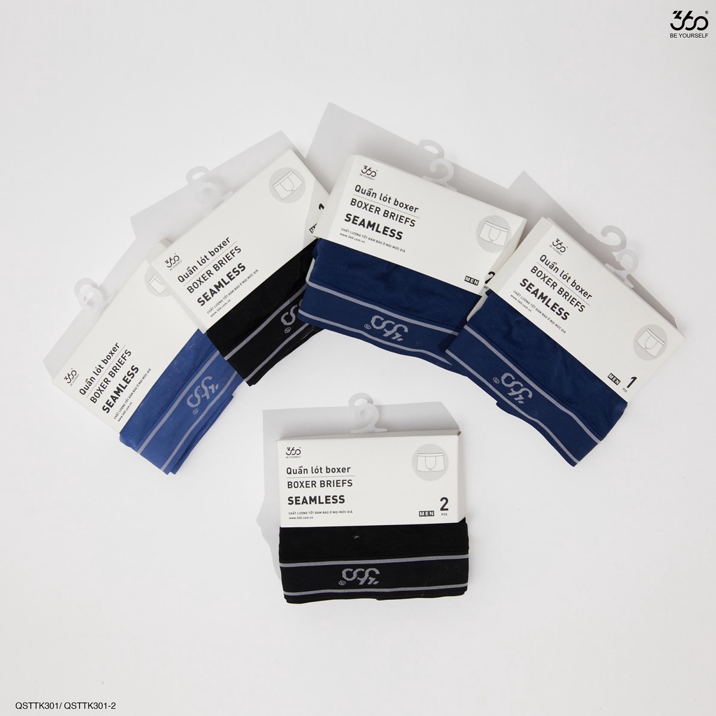 Quần lót boxer nam dáng trunk màu trơn thương hiệu 360 Boutique chất liệu cotton cao cấp - QSTTK301
