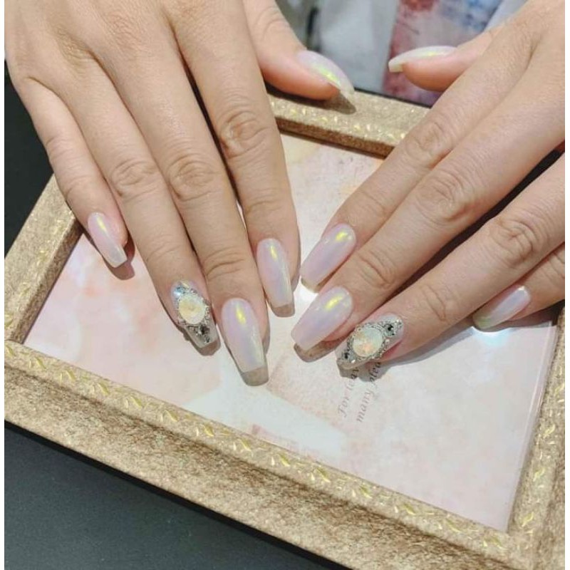 Set Tráng Gương Ngọc Trai Làm Nail - set 6 hũ với 6 màu ánh trai khác nhau