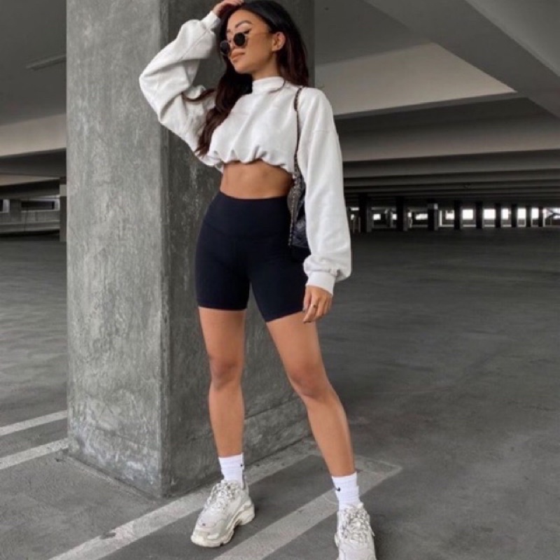 quần legging lửng , quần ngố biker short co giãn basic