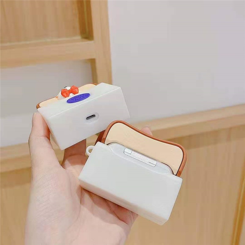 Vỏ Đựng Bảo Vệ Hộp Sạc Tai Nghe Airpods 1 / 2 Hình Bánh Mì Ngộ Nghĩnh