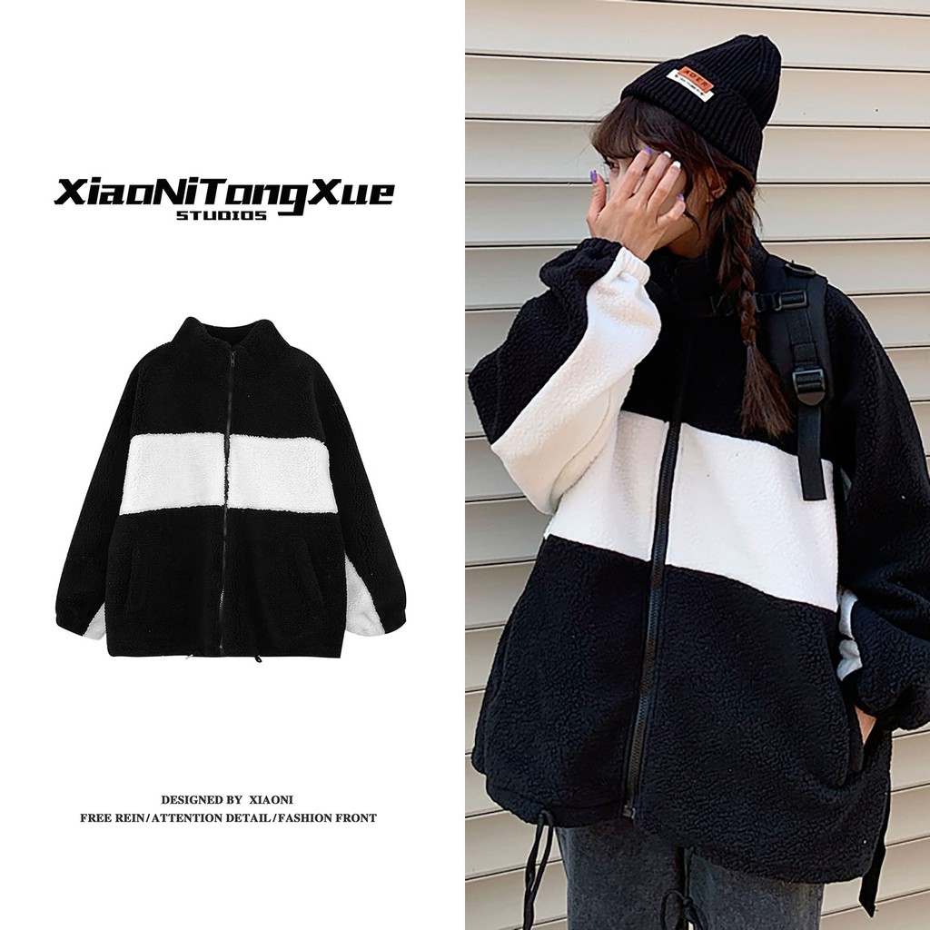 Áo Khoác Lông Cừu Dày Dáng Rộng Phong Cách Harajuku Thời Trang Mới Cho Nữ | BigBuy360 - bigbuy360.vn