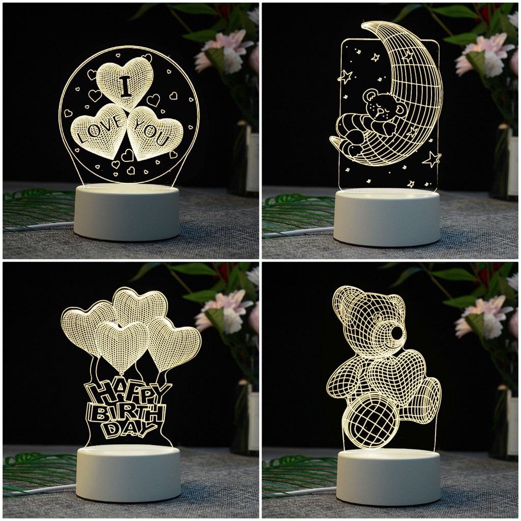 Combo 13 đèn ngủ 3D siêu sáng làm quà tặng bạn bè, sinh nhật, noel