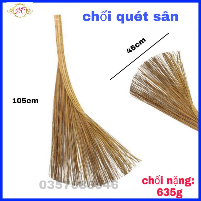 Chổi dừa quét sân, chổi lá, chổi xương, chổi rễ chất liệu cộng dừa thật loại lớn