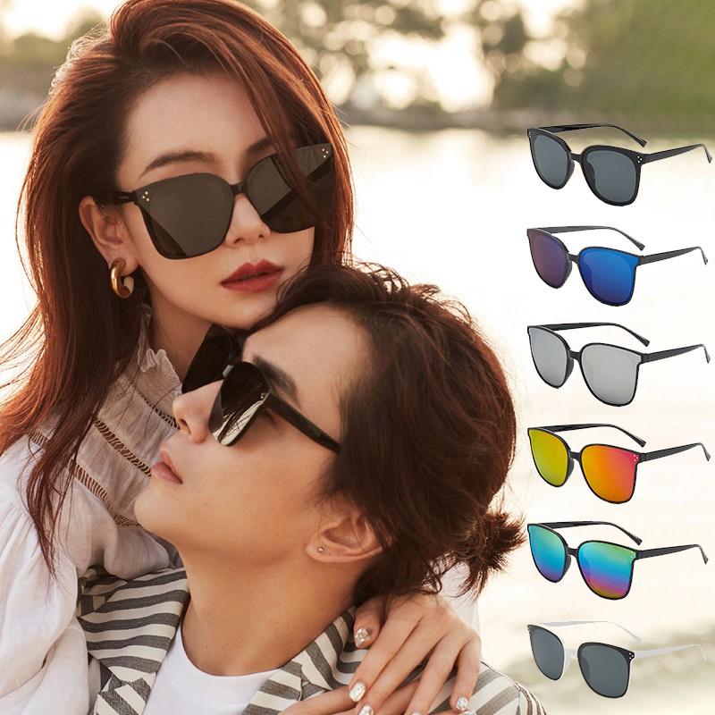 Kính mát LUSEEN AG1133 gọng oval phong cách Hàn Quốc retro thời trang trẻ trung sành điệu