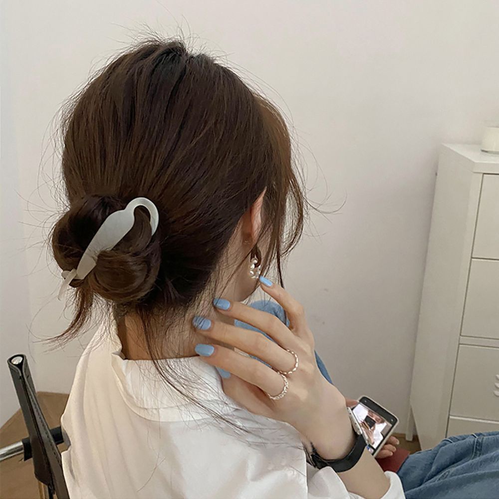 Kẹp tóc banana dạng xoắn bằng nhựa resin nhiều màu sắc tùy chọn phong cách Hàn Quốc thời trang cho nữ