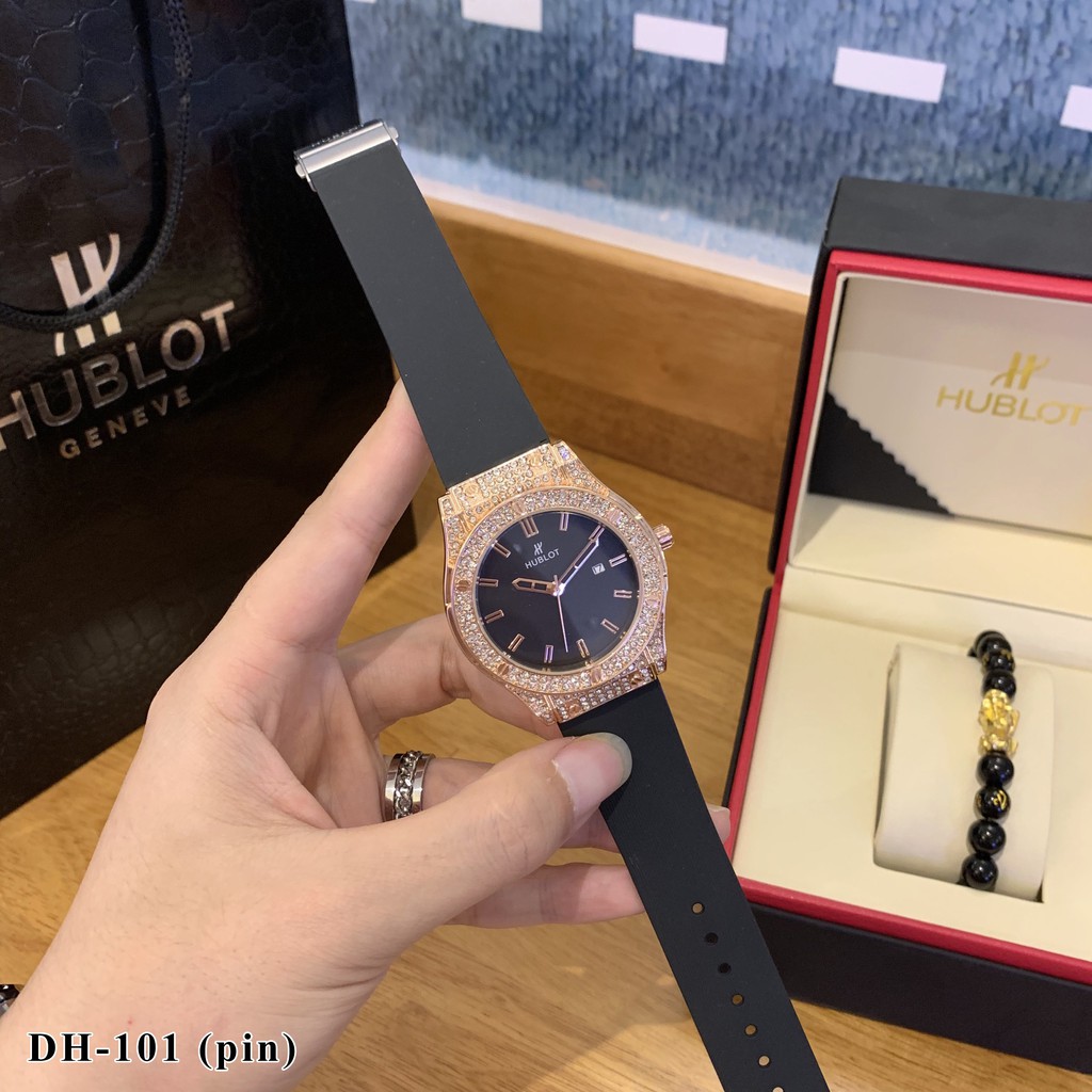 Đồng hồ nam nữ HL dây cao su giá rẻ, Đồng hồ thời trang DH101 - Shop108