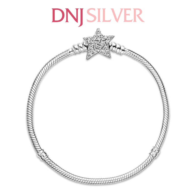 Vòng tay bạc 925 cao cấp - Mẫu vòng Asymmetric Star Clasp Snake Chain, có thể mix thêm hạt charm vào vòng theo ý thích
