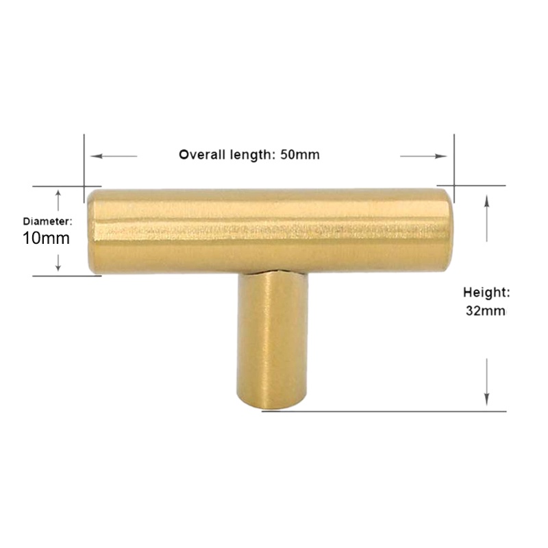 Set 20 Tay Nắm Cửa Dài 50mm Màu Vàng Cho Tủ Chạn / Ngăn Kéo Phòng Ngủ