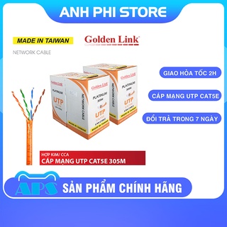 Thùng cáp mạng LAN UTP CAT 5E Golden Link Platinum Taiwan màu cam (305M)