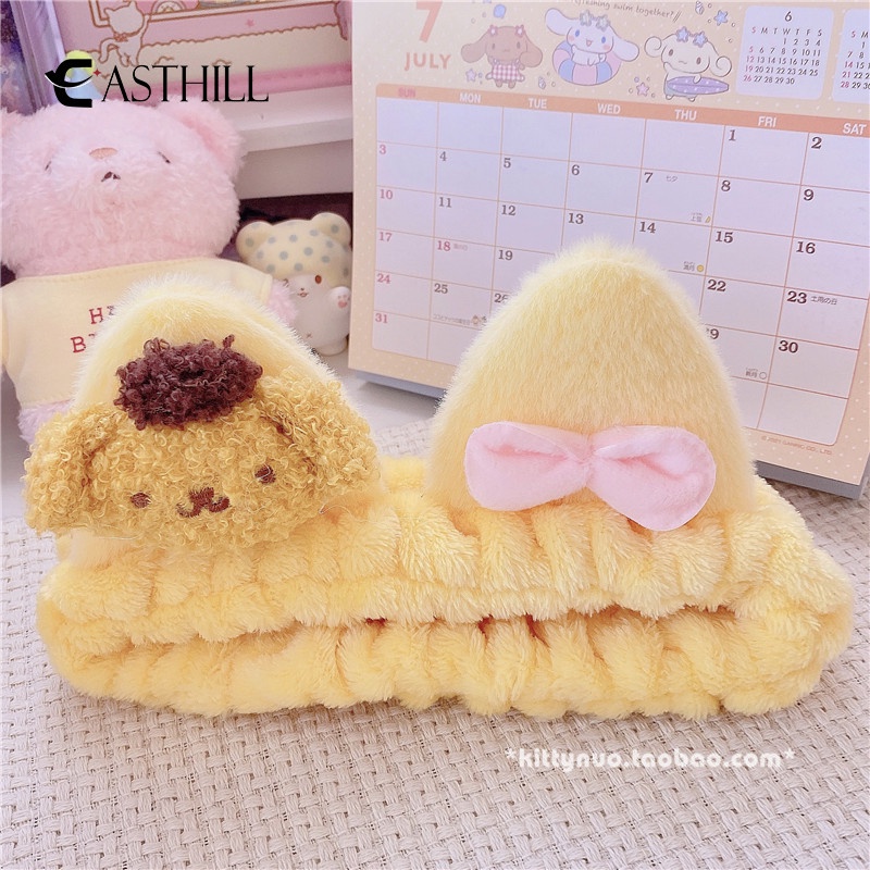 Băng Đô Rửa Mặt/Trang Điểm Co Giãn Hình Búp Bê Cinnamoroll Kuromi Mymelody Cho Nữ