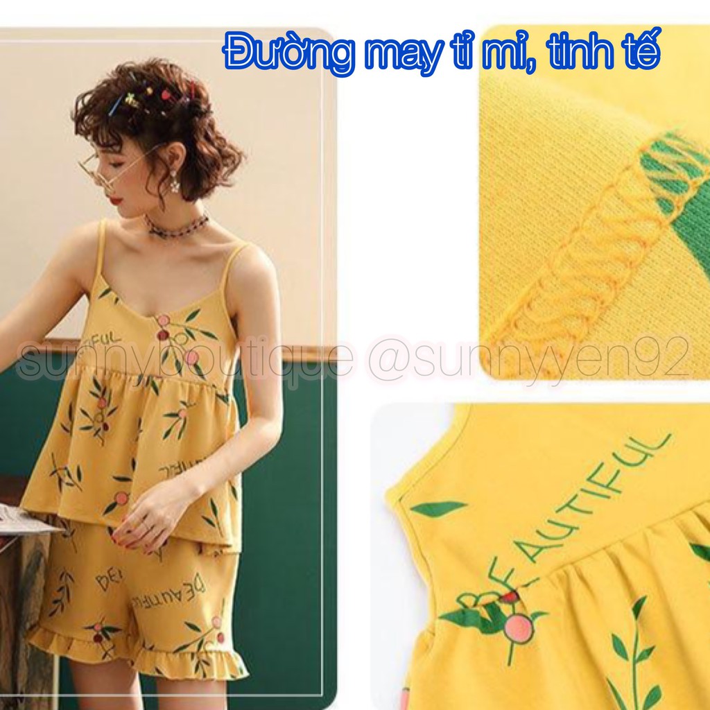 (Size M-L) Đồ Bộ Kiểu Cotton 2 Dây Có Đệm Ngực 💚FREESHIP 💚 Mẫu Mới Nhất 2020, Chất Vải Đẹp