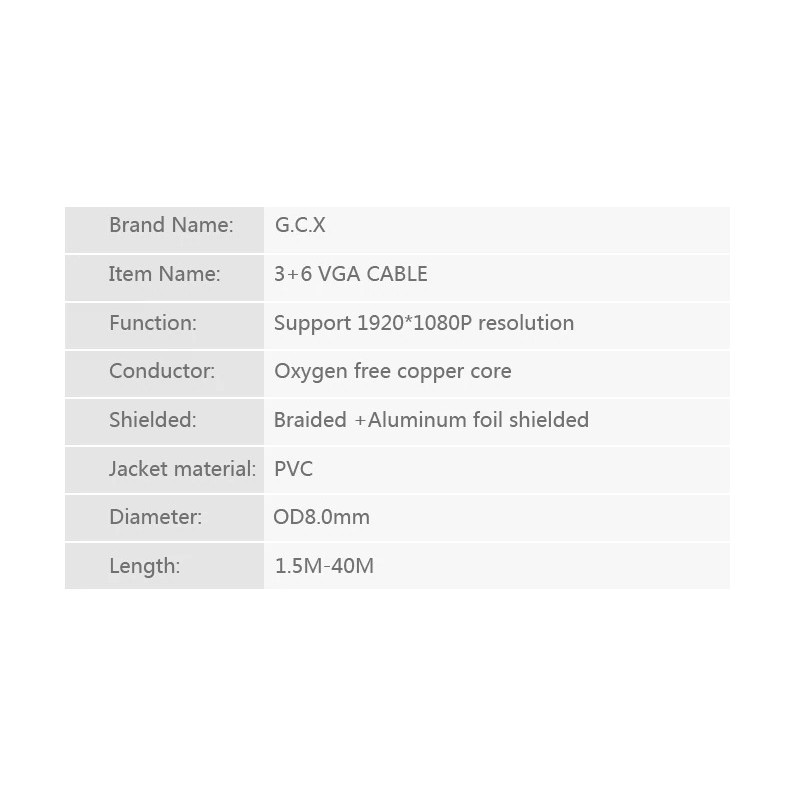 Dây cáp VGA Đen D-SUB dài 1.5M