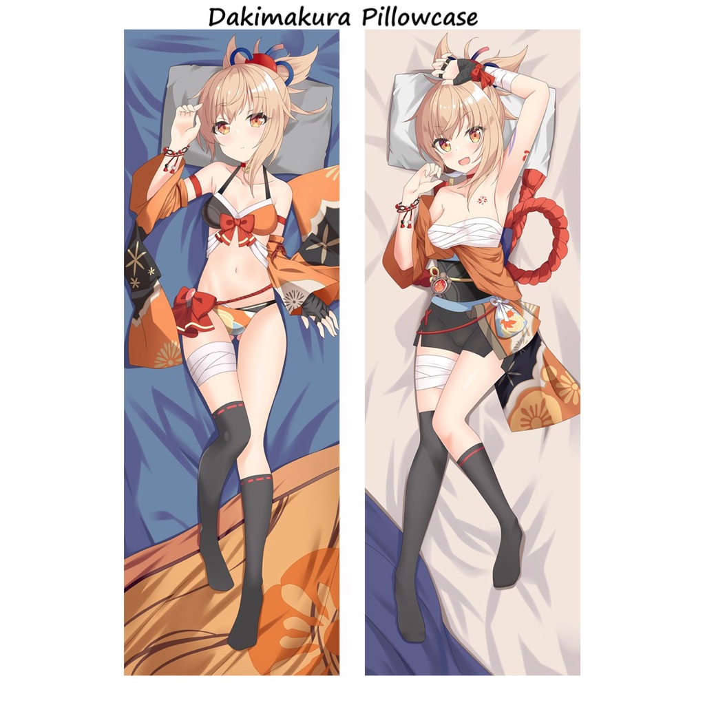 Vỏ Gối In Hình Anime Genshin Va Chạm Beidou Albedo Dakim Sakura Gợi Cảm 60x180cm