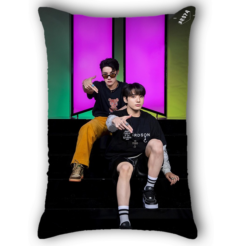 Vỏ Gối Chữ Nhật In Hình BTS Festa Boys Trang Trí Nhà Cửa
