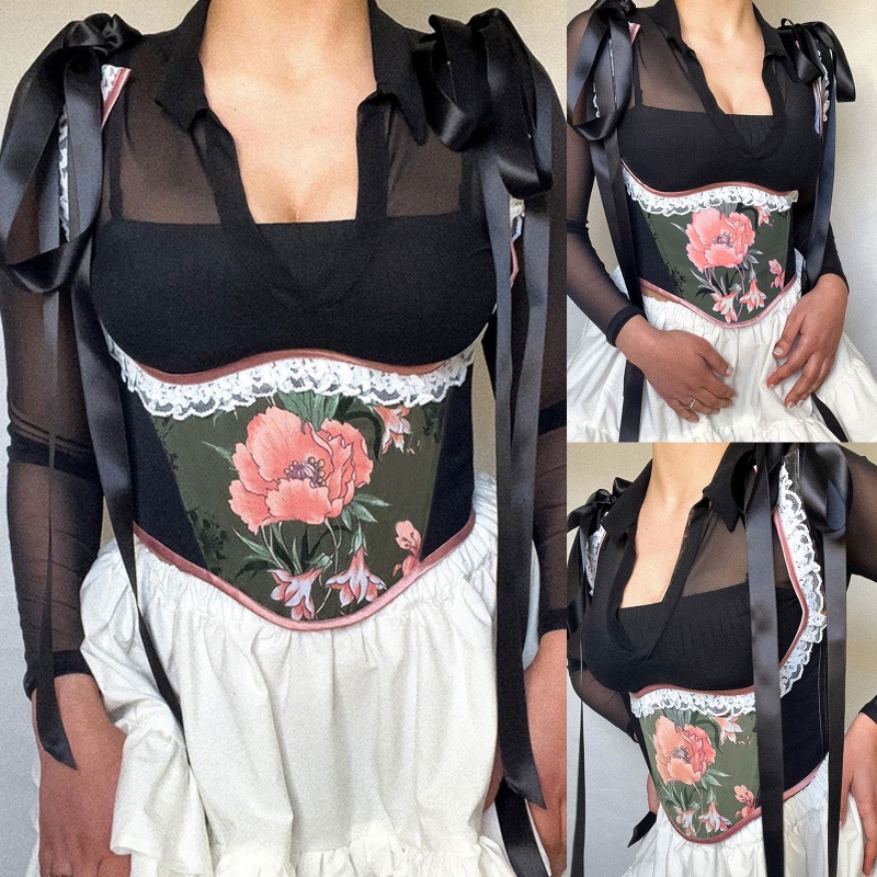Áo Nịt Ngực Nâng Ngực In Hoa Kiểu Vintage Thời Trang