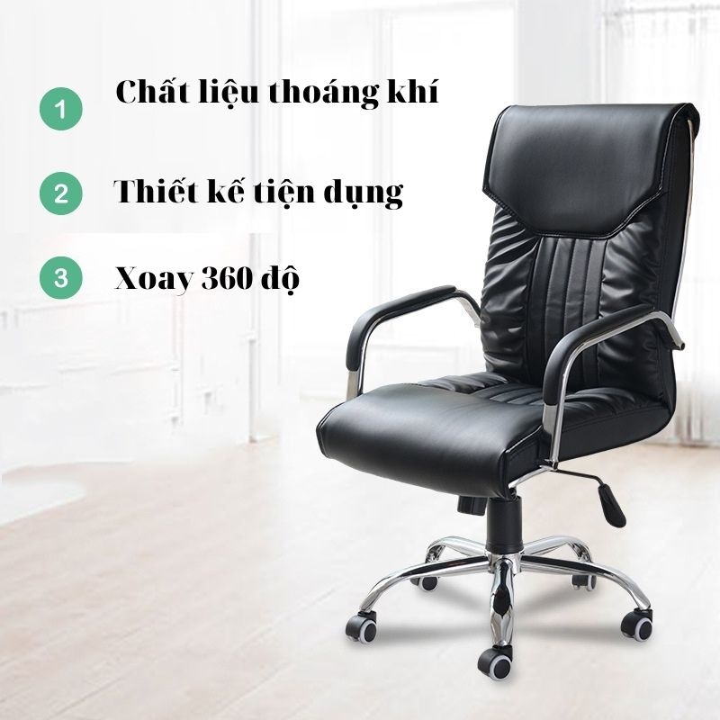 Ghế Xoay Văn Phòng Da Pu Sang Trọng, Ghế Giám Đốc Dùng Cho Lãnh Đạo Cao Cấp Hàng Nhập Khẩu