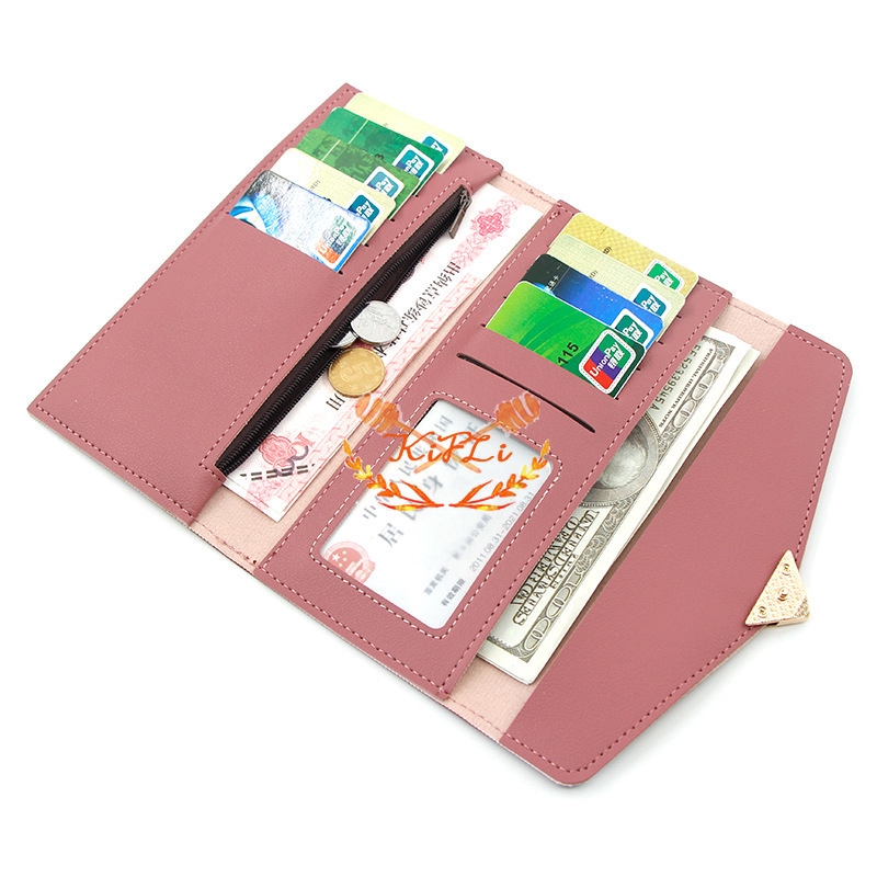 Ví Da Dài Thời Trang Thiết Kế Khoá Hình Trái Tim Cho Nữ