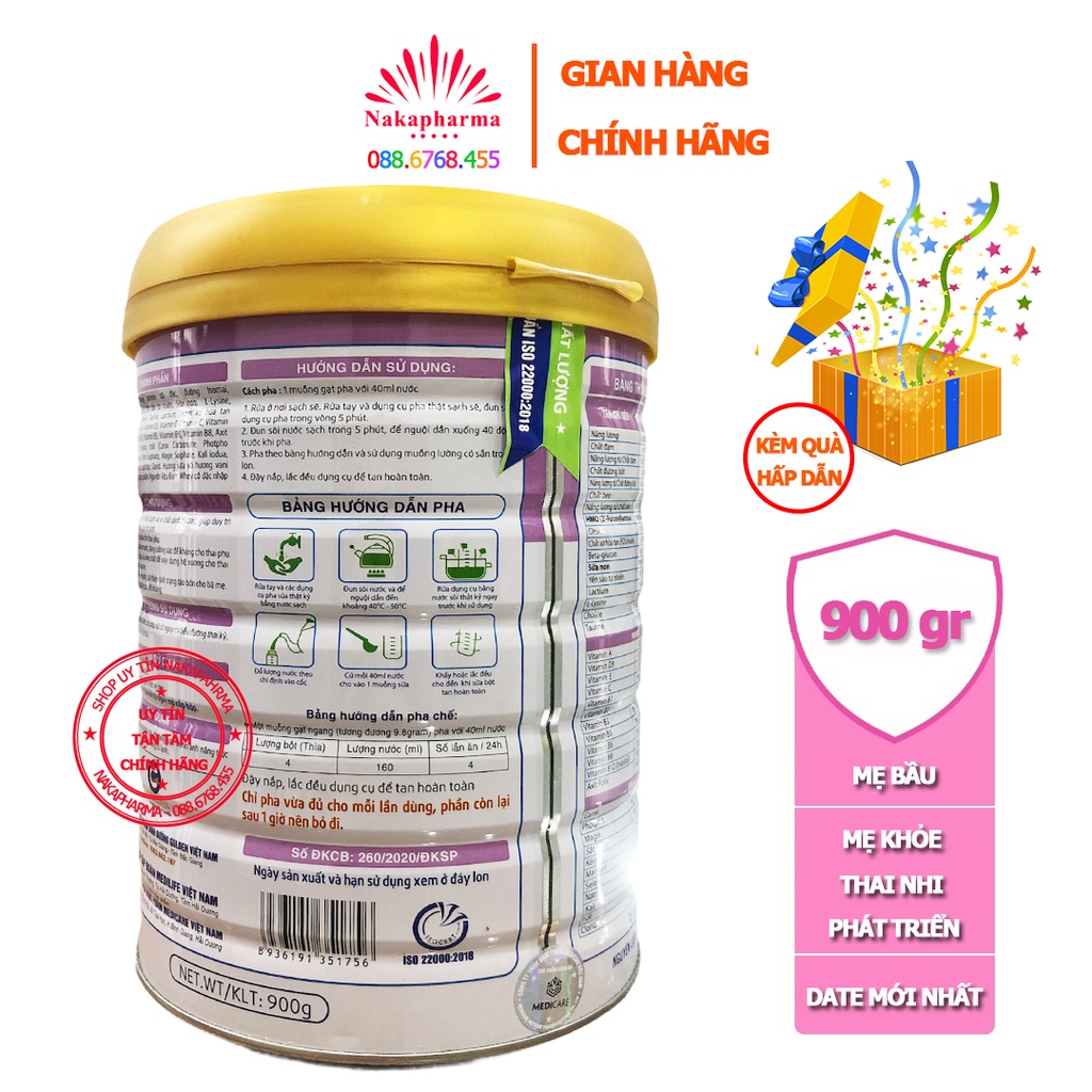 [KÈM QUÀ] Sữa bầu Tasure Gold Mama -  Giúp mẹ khỏe, thai nhi phát triển