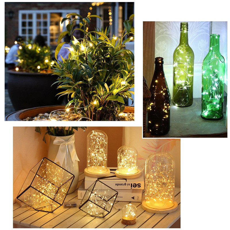Dây đèn đom đóm LED trang trí fairy light đom đóm 5 màu thả trần phòng ngủ trang trí noel giáng sinh