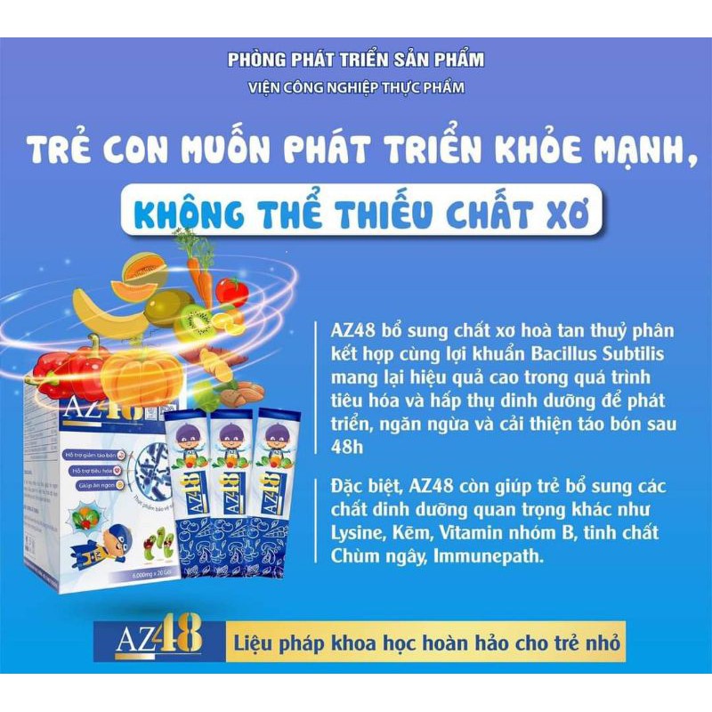 MEN AZ48 cho bé táo bón - Men az48 hỗ trợ tiêu hóa bé ăn ngon giúp bé hết táo bón-hết biếng ăn-bé ăn ngon tặng 2 gói men