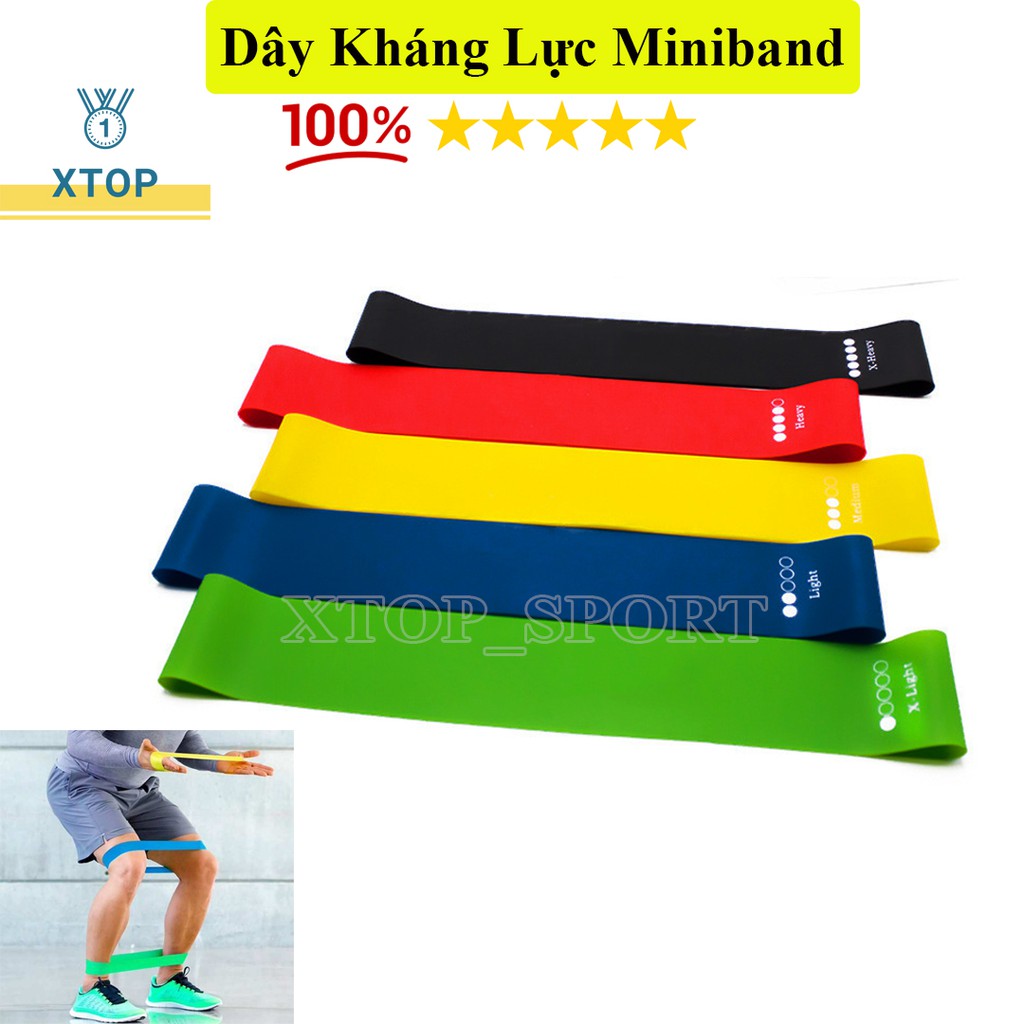 Dây kháng lực mini band, dây cao su miniband tập chân mông, phụ kiện tập gym XTOP M04