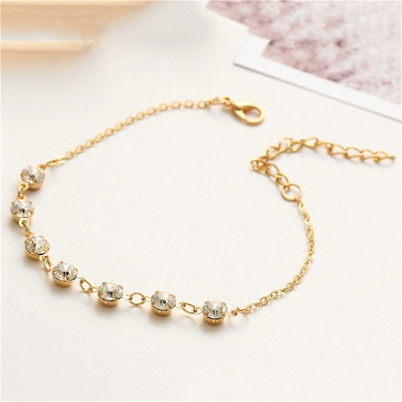 Fashion Crystal Anklet for Women Gold Silver Color Boho Bracelet Foot Bracelets Bohemian Jewelry | BigBuy360 - bigbuy360.vn