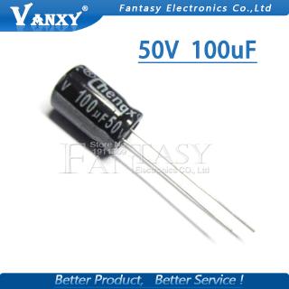 Set 50 Tụ Điện Điện Phân 50v100uf 8x12mm 100uf 50v 8x12 Chất Lượng Cao