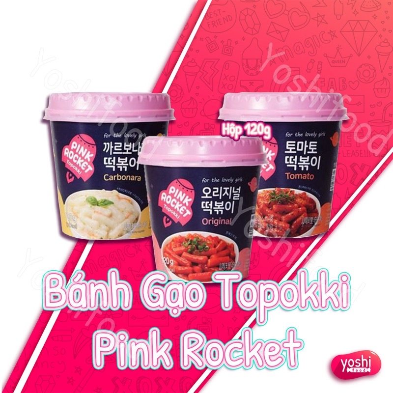 Bánh Gạo Topokki Rocket Pink 120gr Hàn Quốc