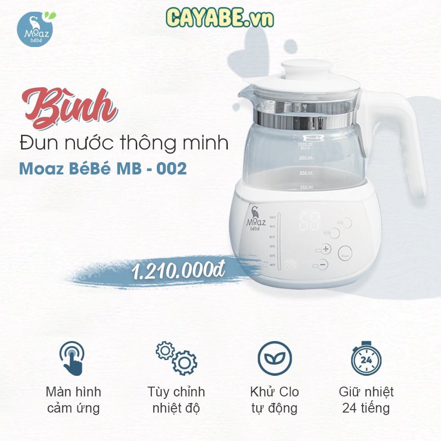 MÁY  ĐUN NƯỚC, HÂM NƯỚC PHA SỮA THÔNG MINH MOAZ BÉBÉ CHO BÉ MB – 002