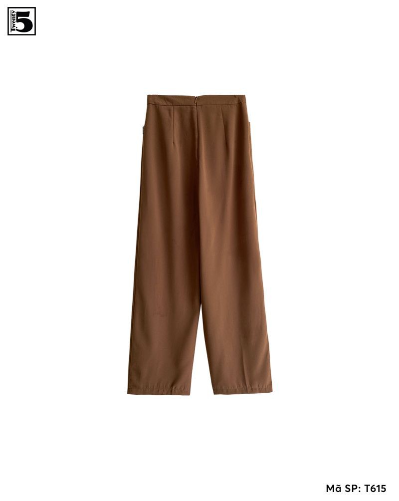 Quần suông nữ công sở ống rộng túi bổ Twentyfive T615