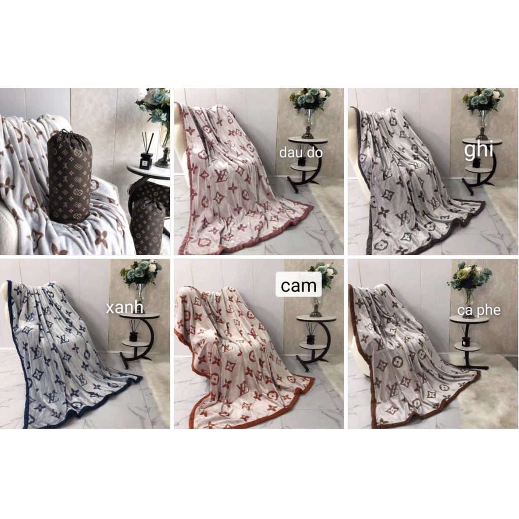 Chăn văn phòng nhung tuyết thương hiệu mềm mại kích thước 150cmx200cm kèm túi sịn sò