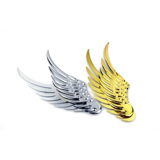 Decal đôi cánh kim loại 3D trang trí logo