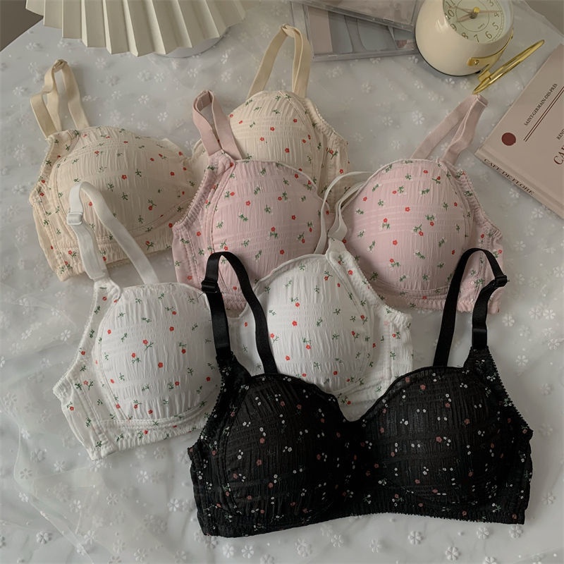 Áo Lót Nâng Ngực Không Gọng Không Đường May Size 32-38AB In Họa Tiết Hoa Xinh Xắn Thời Trang Cho Nữ | BigBuy360 - bigbuy360.vn