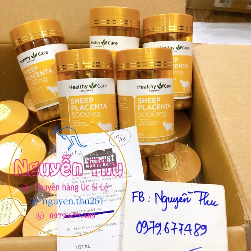( Mẫu mới nhất) Viên uống nhau thai cừu Healthy Care Úc 100 viên