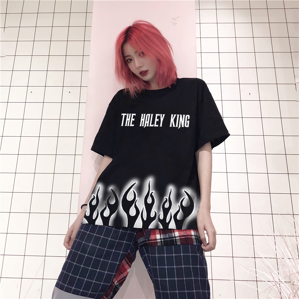 Áo Thun phông Nam Nữ  TN22 The HALEY King Unisex Tay Lỡ Form Rộng Street wear cá tính đậm chất ngầu